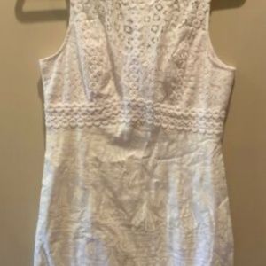 Lilly Pulitzer White lace w/ Sailboat print dress